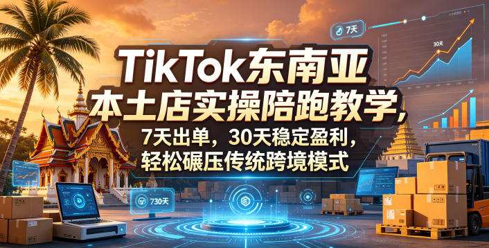 TikTok东南亚本土店实操陪跑教学，7天出单，30天稳定盈利，轻松碾压传统跨境模式(更新0516)-云阁资源网