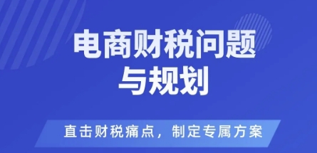 电商企业财税风险与规避，直击财税痛点，制定专属方案-云阁资源网