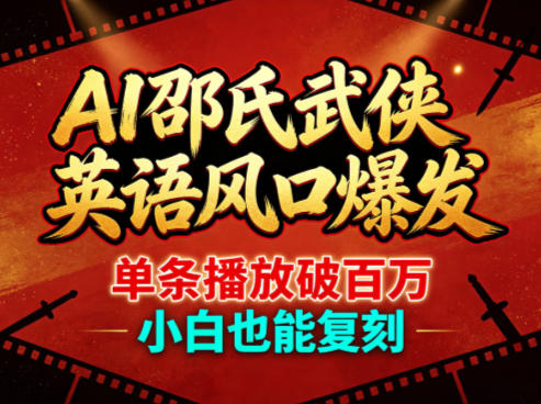 AI邵氏武侠英语风口爆发，单条播放破百万，小白也能复刻-云阁资源网