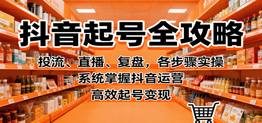 抖音起号全攻略，投流、直播、复盘，各步骤实操，系统掌握抖音运营，高效起号变现-云阁资源网