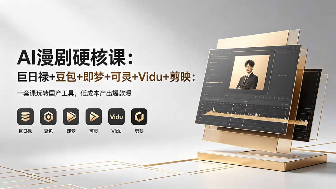 AI漫剧硬核课：巨日禄+豆包+即梦+可灵+Vidu+剪映：一套课玩转国产工具，低成本产出爆款漫剧-云阁资源网