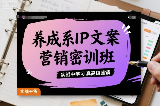 养成系IP文案营销密训班，实战中学习真高级营销-云阁资源网