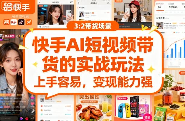 快手ai短视频带货的实战玩法，上手容易，变现能力强-云阁资源网