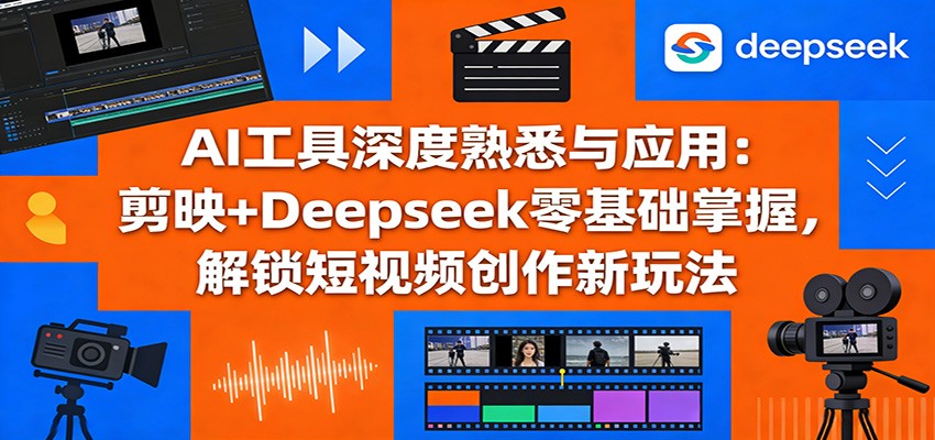 AI工具深度熟悉与应用：剪映+Deepseek零基础掌握，解锁短视频创作新玩法-云阁资源网