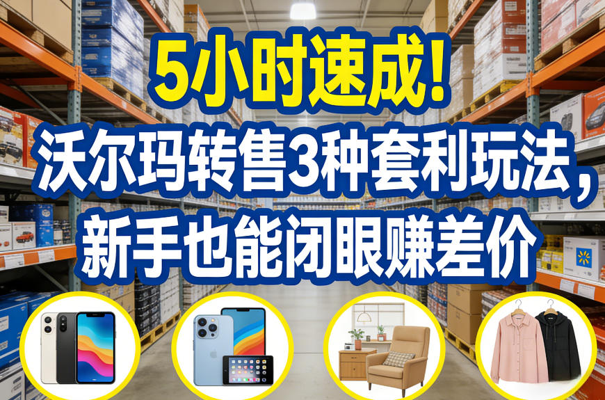 5小时速成！沃尔玛转售3种套利玩法，新手也能闭眼賺差价-云阁资源网