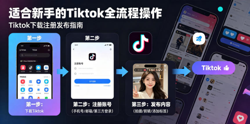 Tiktok下载注册发布,适合新手的Tiktok全流程操作-云阁资源网