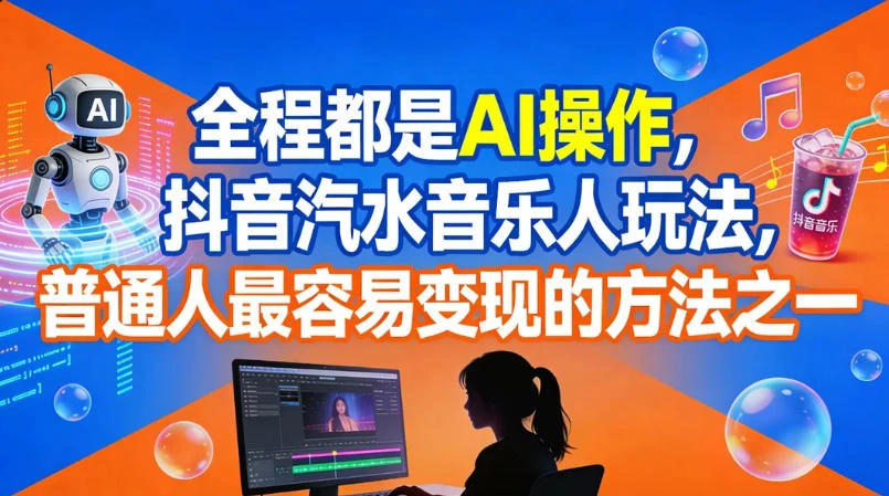 全程都是 AI 操作,抖音汽水音乐人玩法,普通人最容易变现的方法之一-云阁资源网
