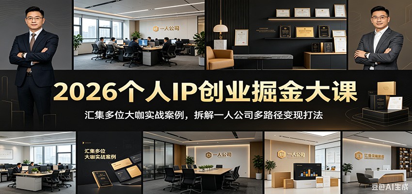 2026个人IP创业掘金大课：汇集多位大咖实战案例，拆解一人公司多路径变现打法-云阁资源网