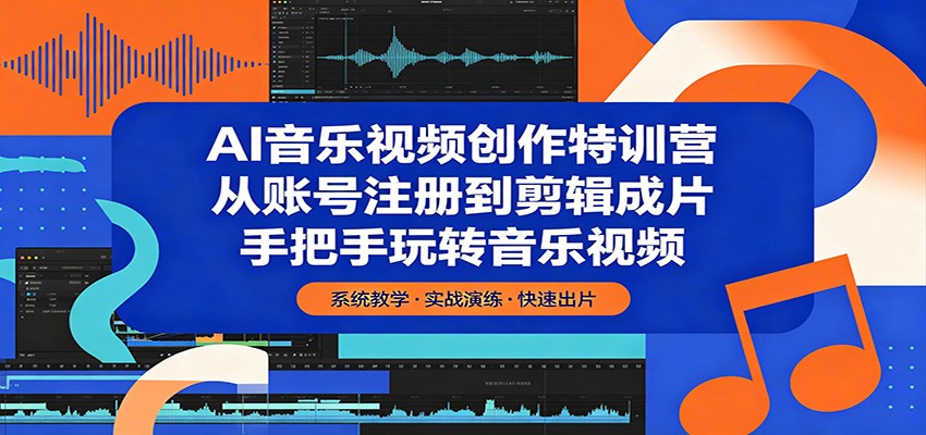 AI音乐视频创作特训营：从账号注册到剪辑成片，手把手玩转音乐视频-云阁资源网