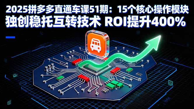 2025拼多多直通车课51期：15个核心操作模块 独创稳托互转技术 ROI提升400%-云阁资源网