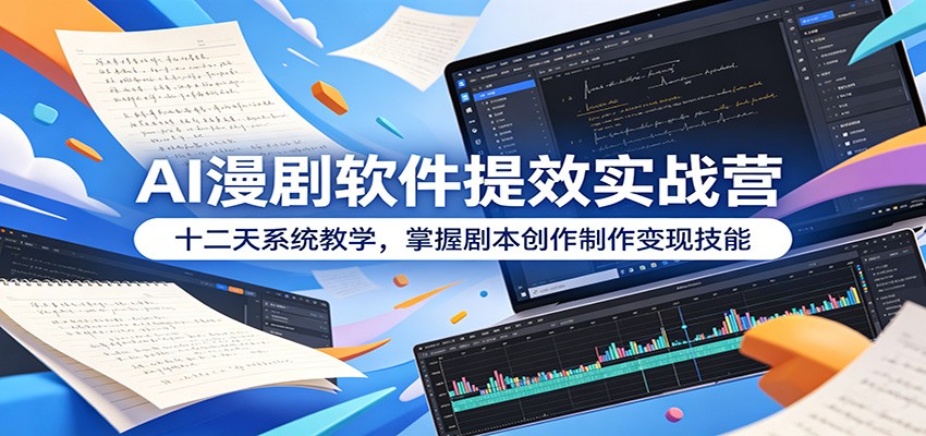 AI漫剧软件提效实战营:十二天系统教学,掌握剧本创作制作变现技能-云阁资源网