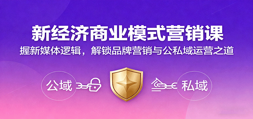 新经济商业模式营销课，握新媒体逻辑，解锁品牌营销与公私域运营之道-云阁资源网