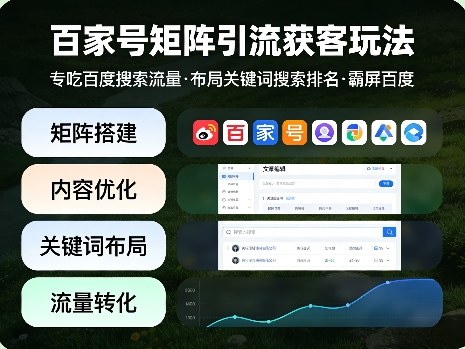 百家号矩阵引流获客玩法，专吃百度搜索流量，布局关键词搜索排名，霸屏百度-云阁资源网