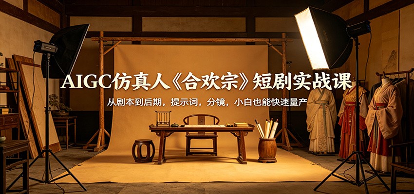 AIGC仿真人《合欢宗》短剧实战课：从剧本到后期，提示词，分镜，小白也能快速量产-云阁资源网