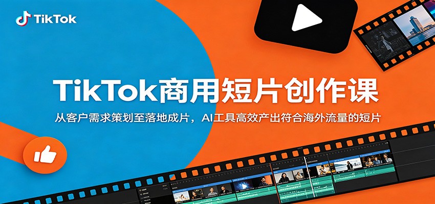 TikTok商用短片创作课：从客户需求策划至落地成片，AI工具高效产出符合海外流量的短片-云阁资源网