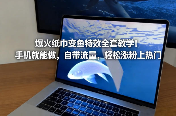 爆火纸巾变鱼特效全套教学!手机就能做,自带流量,轻松涨粉上热门-云阁资源网