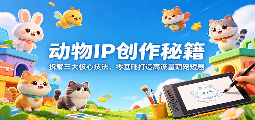 动物IP创作秘籍：拆解三大核心技法，零基础打造高流量萌宠短剧-云阁资源网
