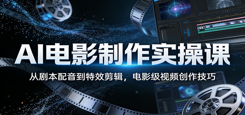 AI电影制作实操课：从剧本配音到特效剪辑，电影级视频创作技巧-云阁资源网