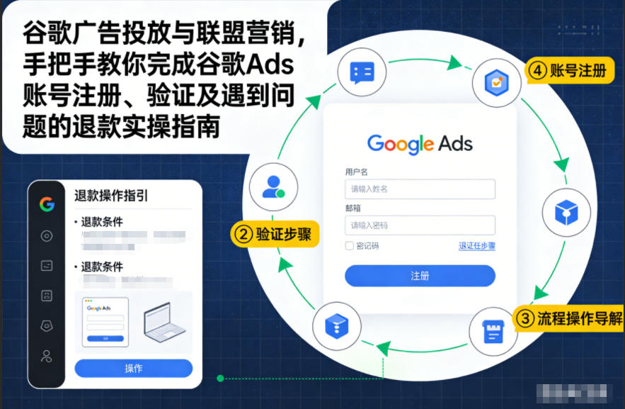 谷歌广告投放与联盟营销，手把手教你完成谷歌Ads账号注册、验证及遇到问题的退款实操指南-云阁资源网