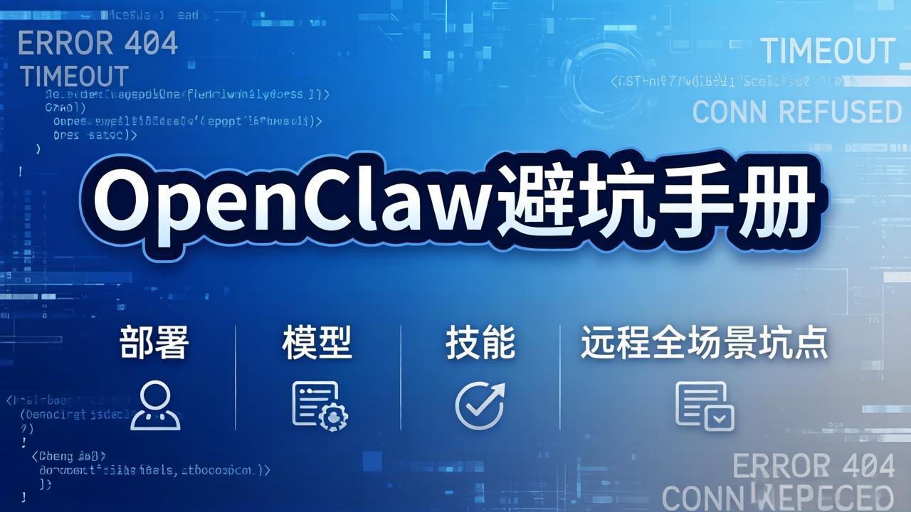 OpenClaw避坑手册：部署+模型+技能+远程全场景坑点，一次性给你说全，少走弯路-云阁资源网