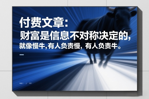 付费文章：财富是信息不对称决定的，就像慢牛，有人负责慢，有人负责牛-云阁资源网