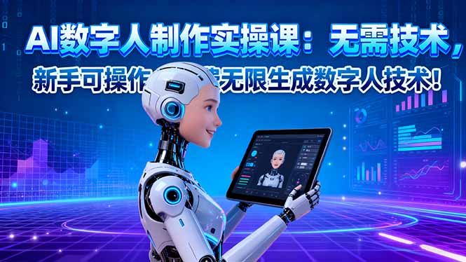 AI数字人制作实操课:无需技术,新手可操作,免费无限生成数字人技术!-云阁资源网