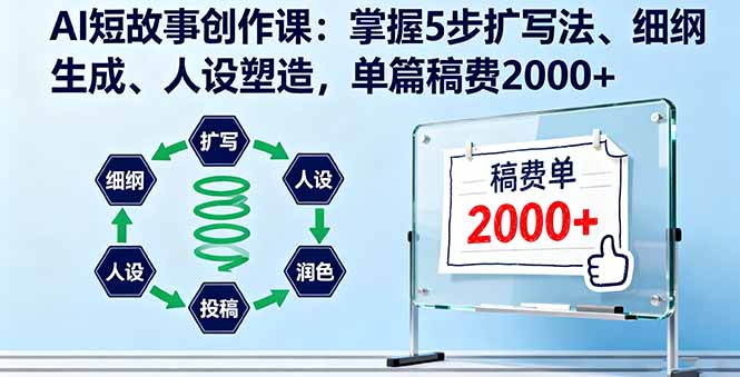 AI短故事创作课：掌握5步扩写法、细纲生成、人设塑造，单篇稿费2000+-云阁资源网