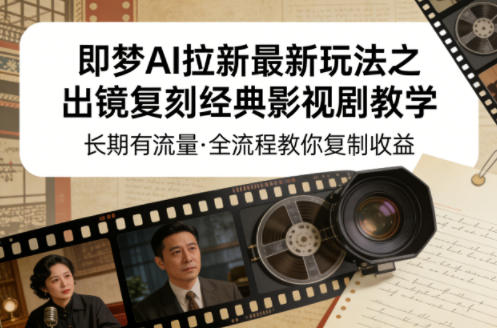 即梦AI拉新最新玩法之出镜复刻经典影视剧教学，长期有流量，全流程教你复制收益-云阁资源网