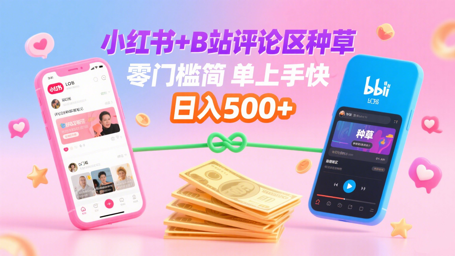 小红书+B站评论区种草，0门槛1分钟一单，只需复制粘贴，日入500+-云阁资源网