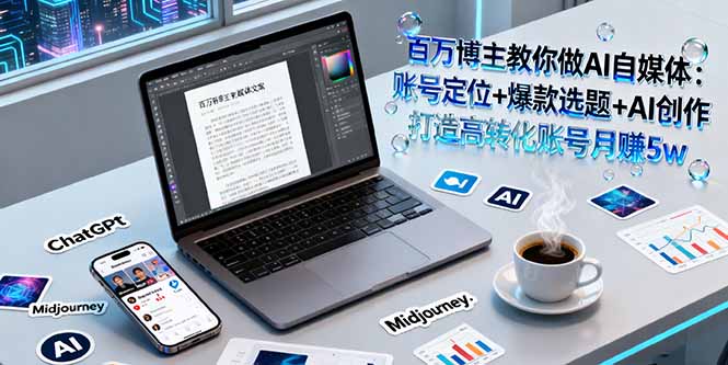 百万博主教你做AI自媒体：账号定位+爆款选题+AI创作 打造高转化账号月赚5w-云阁资源网