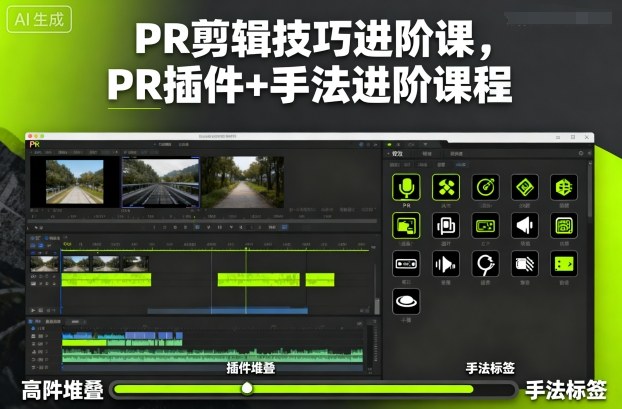 PR剪辑技巧进阶课，PR插件+手法进阶课程-云阁资源网