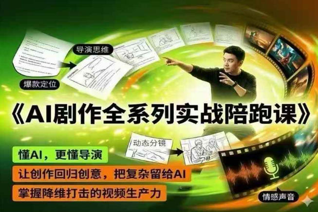 AI剧作全系列实战陪跑课,懂AI,更懂导演,让创作回归创意,把复杂留给AI,掌握降维打击的视频生产力-云阁资源网