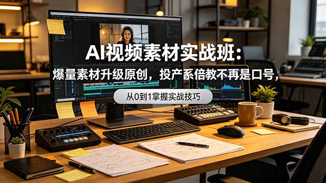 AI视频素材实战班：爆量素材升级原创，投产翻倍不再是口号，0-1系统教学实战落地-云阁资源网