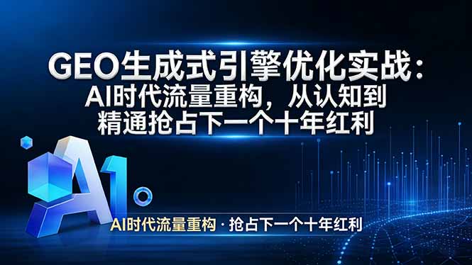GEO 生成式引擎优化实战：AI时代流量重构，从认知到精通抢占下一个十年红利-云阁资源网
