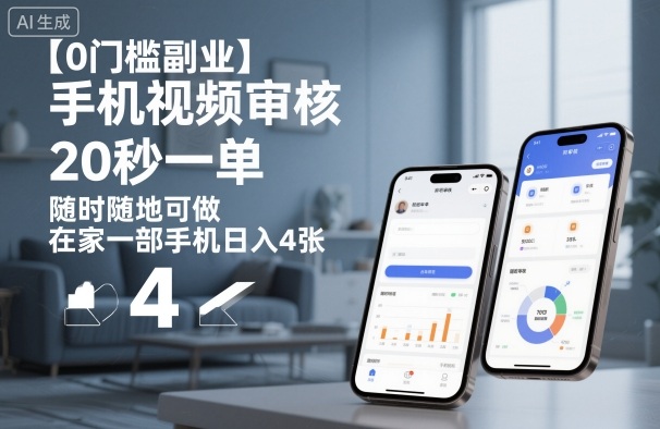 【0门槛副业】手机视频审核,20秒一单,随时随地可做,在家一部手机日入4张【揭秘】-云阁资源网