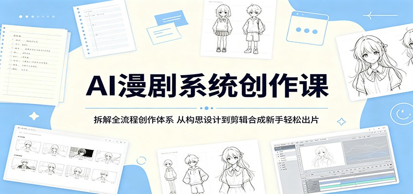 AI漫剧系统创作课：拆解全流程创作体系，从构思设计到剪辑合成新手轻松出片-云阁资源网