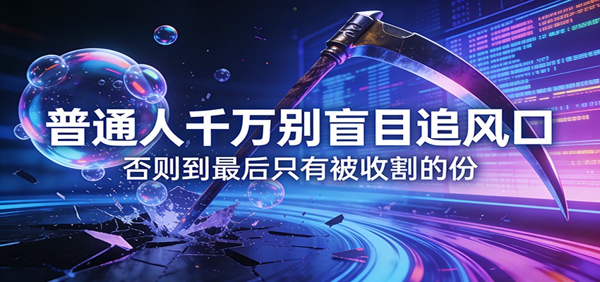 付费文章《通人千万别盲目追风口》否则到最后只有被收割的份-云阁资源网