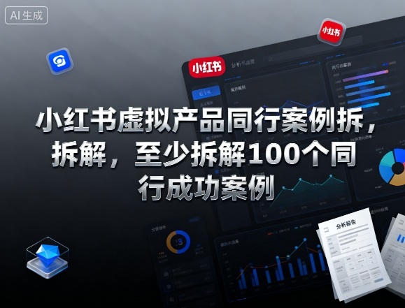 小红书虚拟产品同行案例拆解，至少拆解100个同行成功案例-云阁资源网
