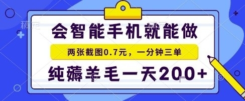 手机项目，二十秒一单，纯薅羊毛一天2张+做就有【揭秘】-云阁资源网