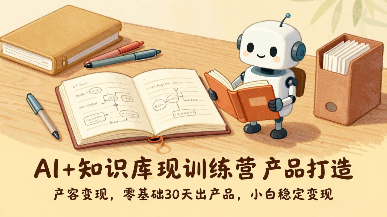 AI+知识库变现训练营,产品打造、内容创作、全平台变现,零基础30天出产品,小白稳定变现-云阁资源网