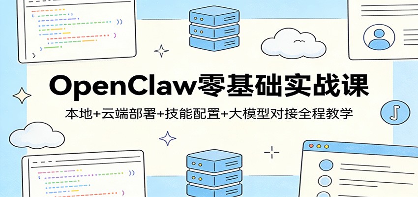 OpenClaw零基础实战课：本地+云端部署+技能配置+大模型对接全程教学-云阁资源网