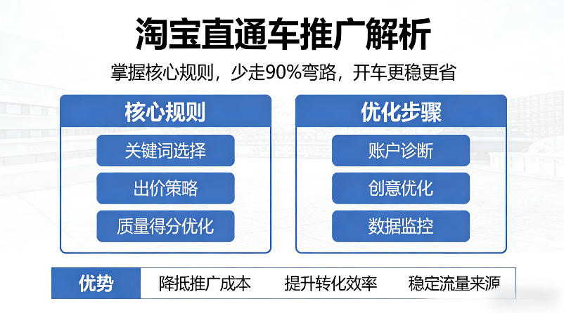 淘宝直通车推广解析，掌握核心规则，少走90%弯路，开车更稳更省-云阁资源网
