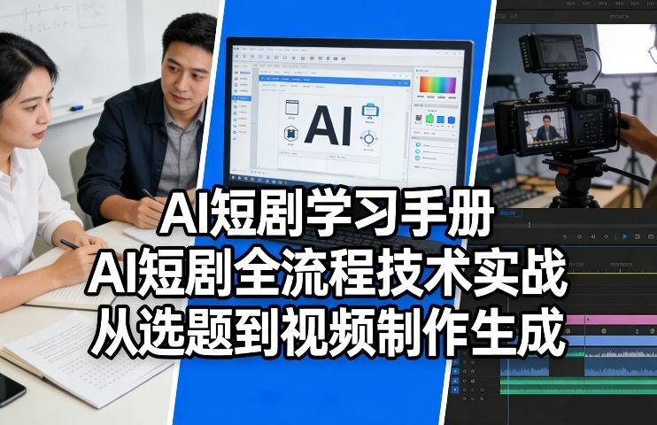 AI短剧学习手册，AI短剧全流程技术实战，从选题到视频制作生成-云阁资源网