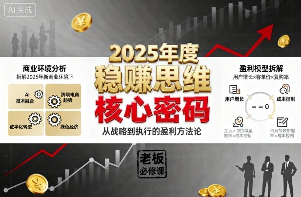 2025年度稳賺思维老板创业营，拆解2025年新商业环境下，企业实现持续盈利的核心密码-云阁资源网
