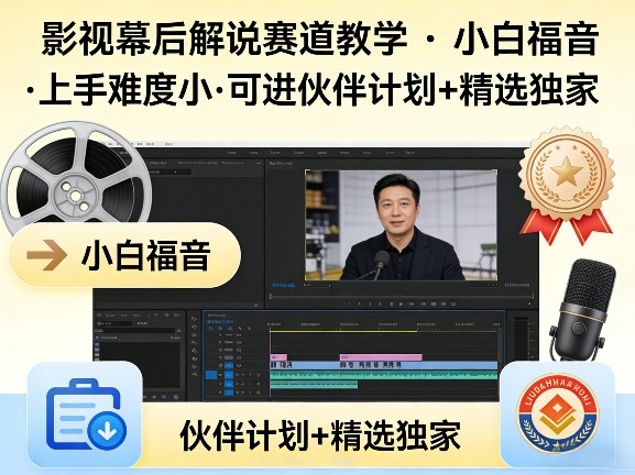 某大佬的影视幕后解说赛道教学，小白福音，上手难度小，可进伙伴计划+精选独家-云阁资源网