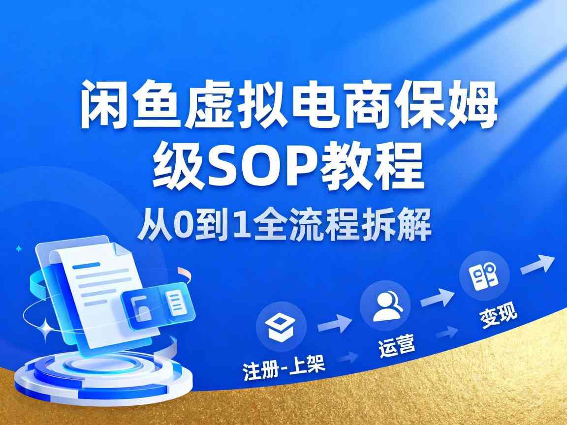 闲鱼虚拟电商，月入轻松过1W，保姆级SOP教程-云阁资源网