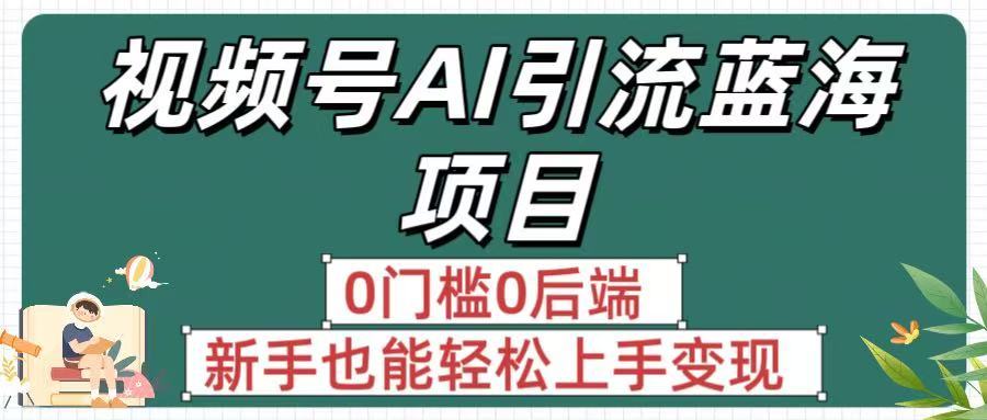 疯传！视频号AI引流蓝海项目，0门槛0后端，新手也能轻松上手变现-云阁资源网