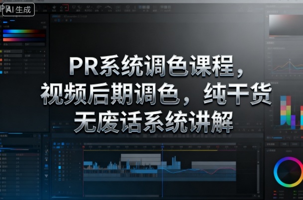 PR系统调色课程，视频后期调色，纯干货无废话系统讲解-云阁资源网