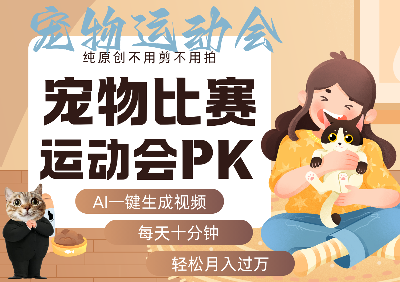 AI萌宠运动员跳水 射击 篮球 足球比赛 每天十分钟 附详细提示词文案库 代替做…-云阁资源网