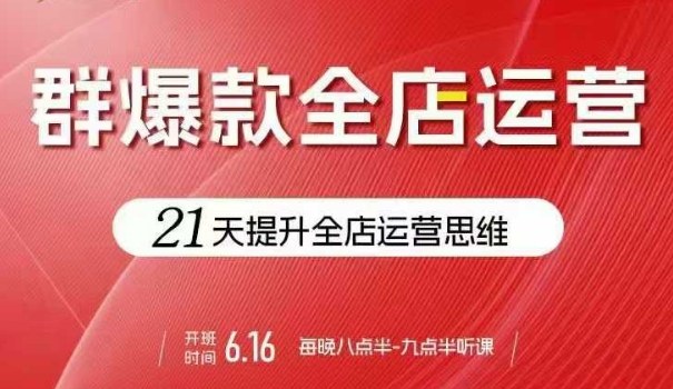 贾真电商群爆款全店运营，21天提升全店运营思维，起店、全店运营爆款不断-云阁资源网